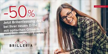50% Rabatt auf Ihre neue Brillenfassung